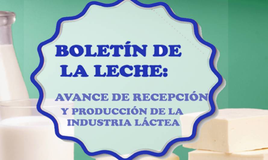 Boletín de la leche: avance de recepción y elaboración de la industria láctea